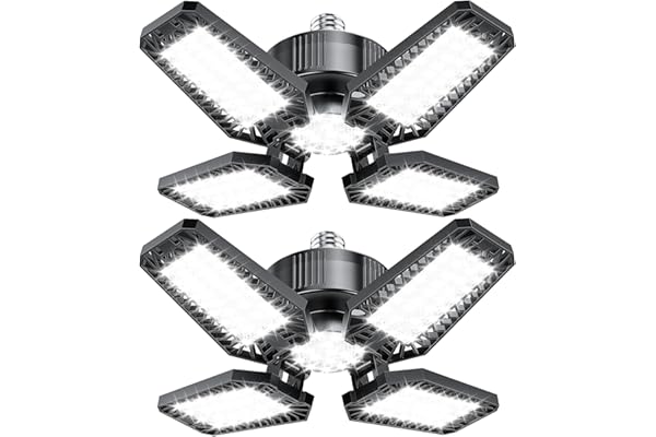 TOPAUBUB Garage Light 20W with 4+1 Deformable Panels for Garages (2) | 2000LM LED Garage Lights ,6500K Garage LED Lights ,Lum