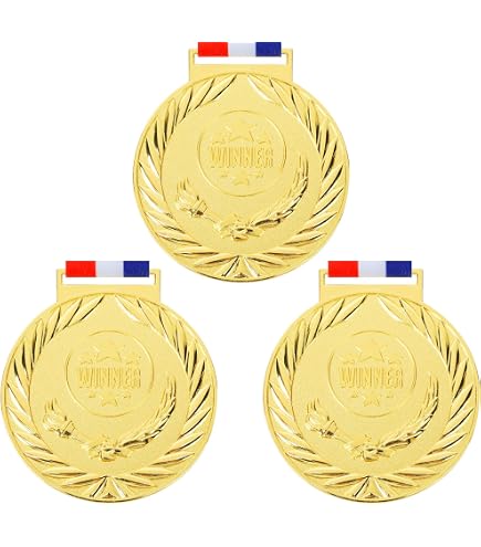 Gold Winner Medal For Kids - Sports Day Party Prize, Toy Award, Children's Game Loot Bag Filler