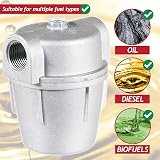 SPARES2GO 3/8" Aluminium Inline Oil Boiler Fuel Filter Strainer Bowl with Plugs view 5