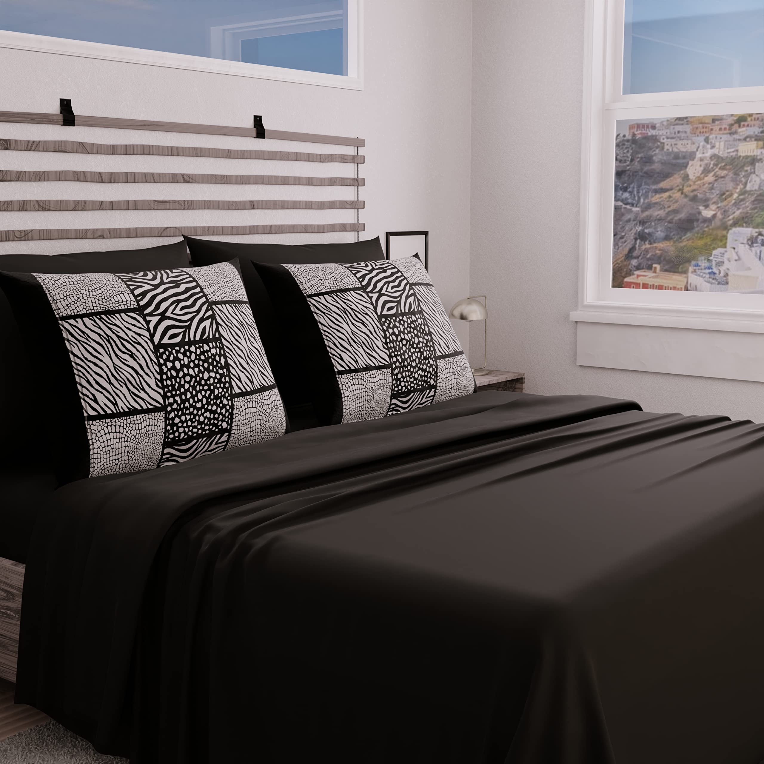 PETTI Artigiani Italiani - Complete Bed Set, Double Sheets, Zebrato Sheets, Double Bed Set, Printed on Pillowcases Only 100% Made in Italy — image 1