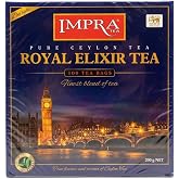 Impra Royal Elixir Delight Black Tea, Bergamot &amp; Lemon, 100 Bags, 7.05 oz | Aromatic citrus blend with bergamot and lemon notes; individually enveloped 2 g bags for hot or iced serving