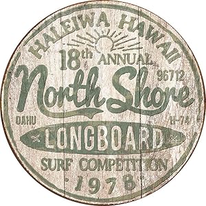 North Shore Surf Tin Sign 12 x 12in