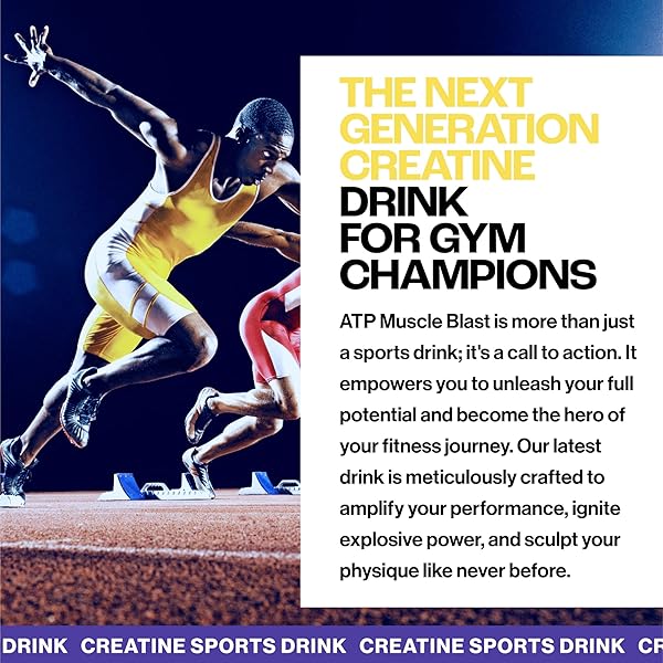 MMUSA ATP MUSCLE BLAST: WORLD’S ONLY STABLE CREATINE ENERGY DRINK. INSTANT ABSORPTION. IMMEDIATE BOOST FOR INTENSE BODYBUILDING, ENDURANCE SPORTS. TRAIN HARDER, RECOVER FASTER. 30 SACHETS, 11.4G EACH