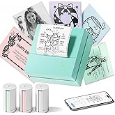 TYPONOS Mini Sticker Printer, PM290 Sticker Maker Machine with 3 Roll Paper | Good Quality, Portable, Smart AI APP, Mini Printer for Study, Gifts for Girls Boys, Back to School Supplies for Teachers