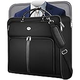 MATEIN Mens Garment Bags for travel, Large Travel Suit Bag Up to 7 Suits with Strap, Wrinkle Free Carry On Garment Bags for Hanging Clothes, Business Suitcase Luggage Bag Fit 17.3 Inch Laptop, Black