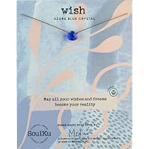 Amazon.com: SoulKu Azure Blue Crystal Soul Shine Necklace for Wish ...