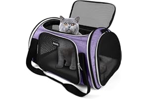 BAGLHER Pet Travel Carrier, Airline Approved Cat Carriers, Dog Carrier,Suitable for Small and Medium-Sized Cats and Dogs Pet Soft Carrier, Suitable for Travel, Hiking, and Outdoor Use. Purple