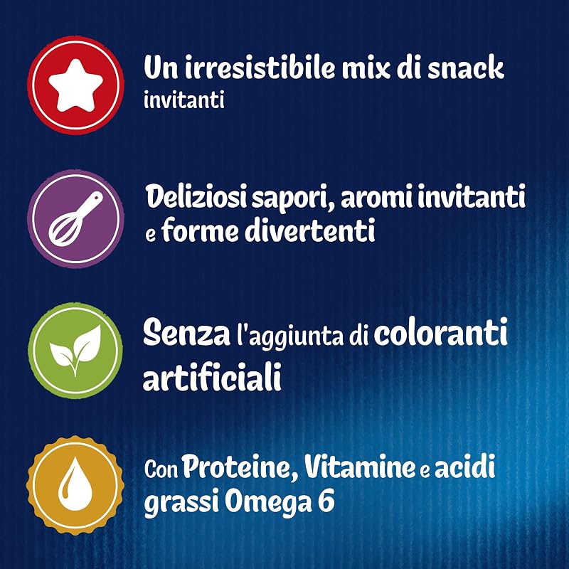Party Mix Snack per Gatti Adulti, 8 Confezioni da 60 g