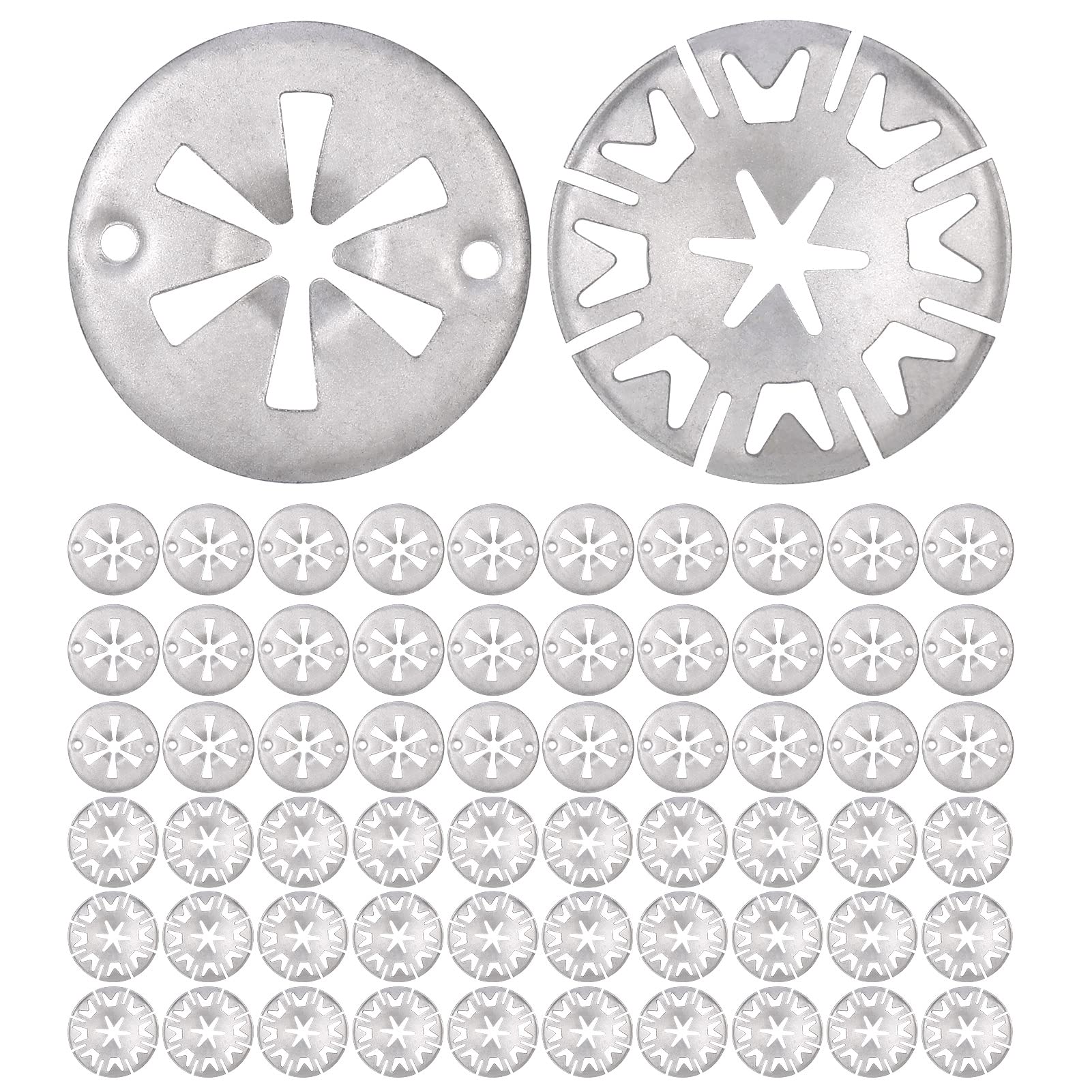 Zocipro 60Pcs Heat Shield Clips, Car Exhaust Heat Shield Clips, Metal Locking Star Washers Heat Shield Fixing Clips for Automobile, Underbody Heat Shield Fasteners (2 Style)