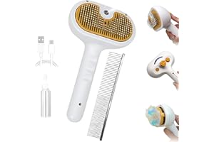 ENUKYCOM Self-Cleaning Pet Steam Brush & Detangling Comb for Cats and Dogs - Pet Grooming Brushes with Spray, Removes Tangles & Knots, Water/Mist Slicker Brush for Shedding Long Haired Pets