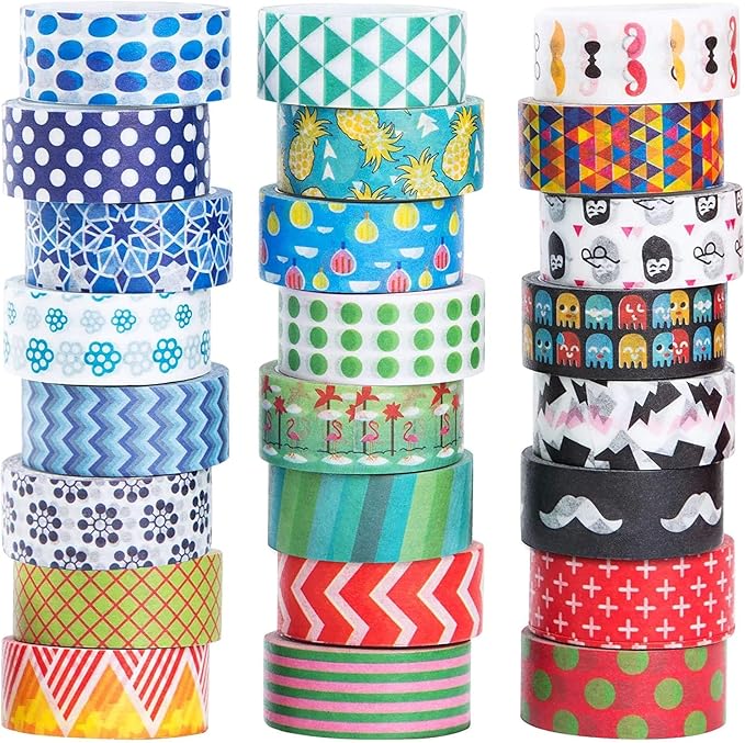 24 Rolls Washi Masking Tape Set 