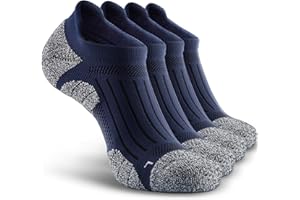 SITOISBE Men's No Show Compression Athletic Socks, Cushioned for Running Hiking