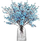 Uieke 30 Pcs Artificial Baby Breath Flowers Fake Blue Gypsophila Bouquets Faux Silk Flower Real Touch Flowers for Wedding Farmhouse Decor DIY Home Party Office Kitchen Hotel Bathroom Garden