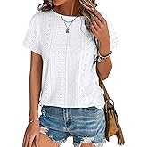 Bliwov Womens Tops Summer Spring Short Sleeve T Shirts 2026 Trendy Cute Outfits Boho Blouses Beach Vacation Fashion Clothes