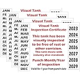 Scuba Tank Visual Tank Inspection Stickers (4 Pack) Larger Size VTIC