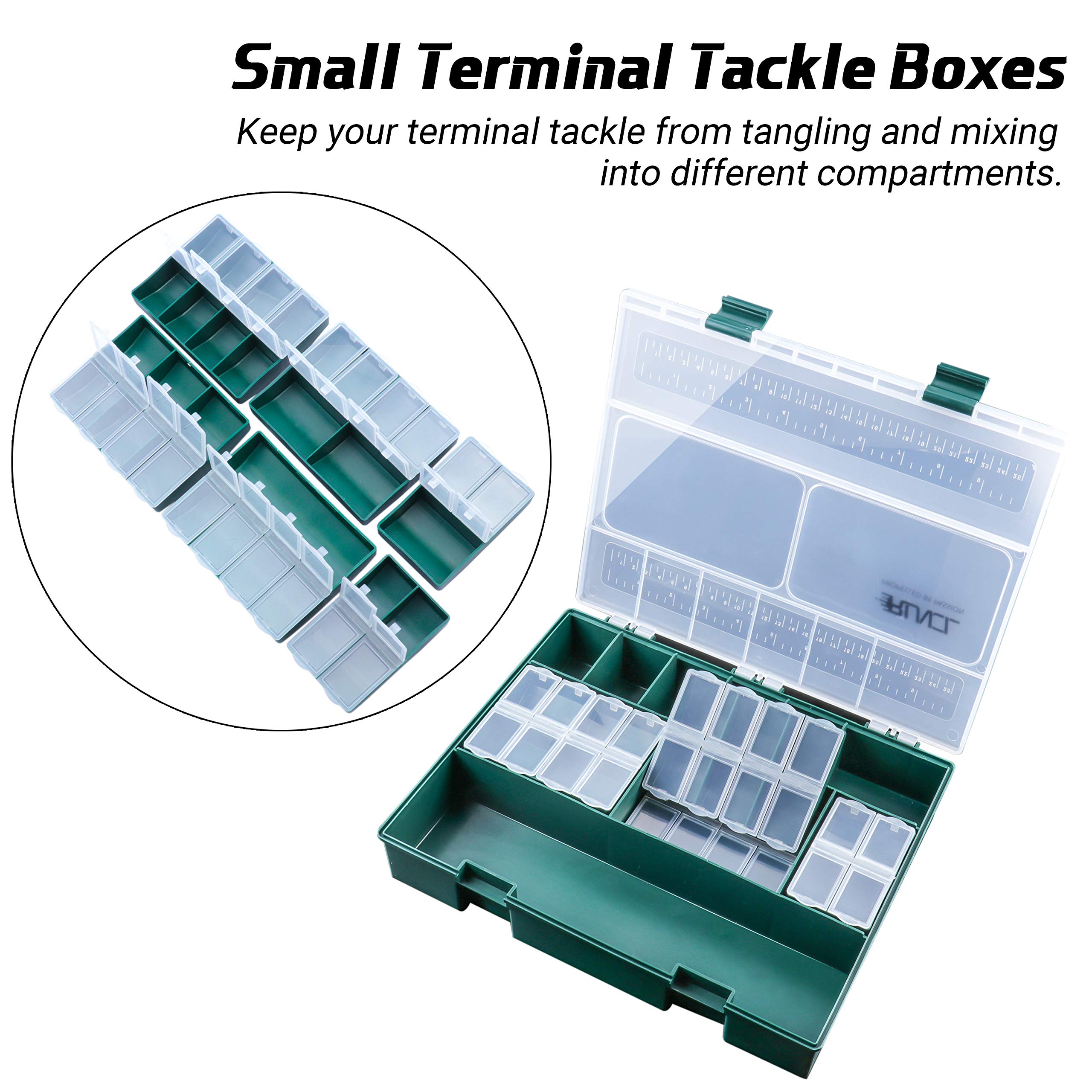 RUNCL Fishing Tackle Box, Fishing Tray Tackle Boxes 11.45" L x 9.45" W