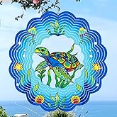 Sea Turtle Wind Spinners Outdoor, Sea Turtle Gifts for Women Mom Grandma Men,12inch 3D Hanging Metal Wind Sculpture for Outside Decor, Birthday for Garden Ornament Decoration