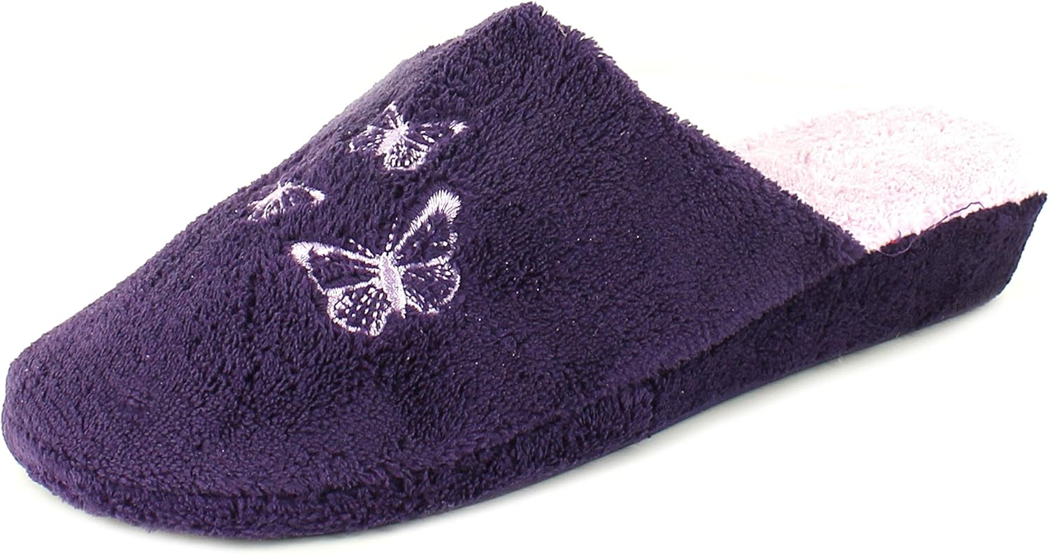 Wynsors Flutterby Womens Mule Slippers Purple/Lilac 7 UK: Amazon.co.uk