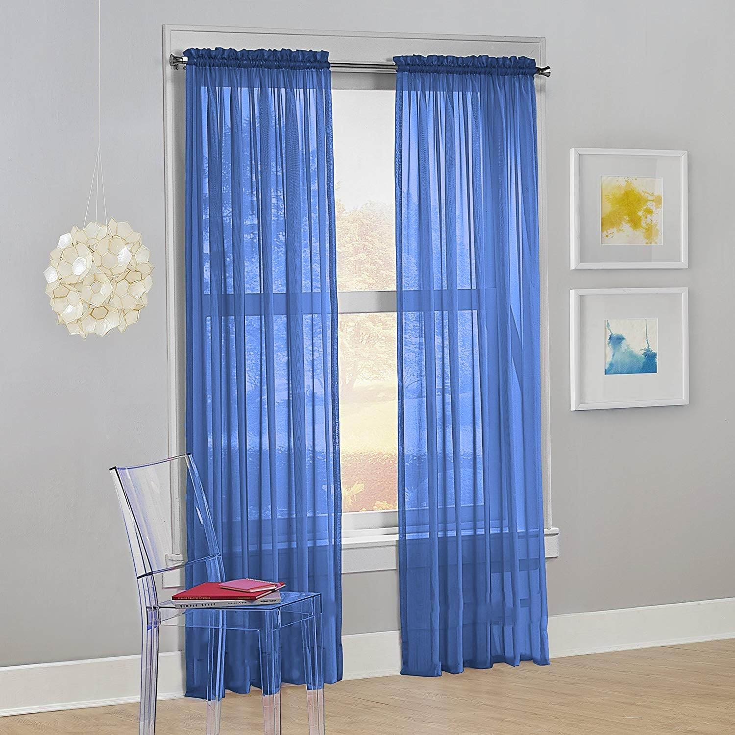 DiamondHome Set of 2 Piece Beautiful Sheer Window Elegance