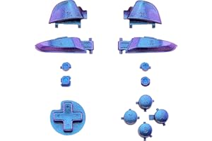 eXtremeRate Purple Blue Chameleon Repair ABXY D-pad ZR ZL L R Keys for Nintendo Switch Pro Controller, DIY Replacement Full S