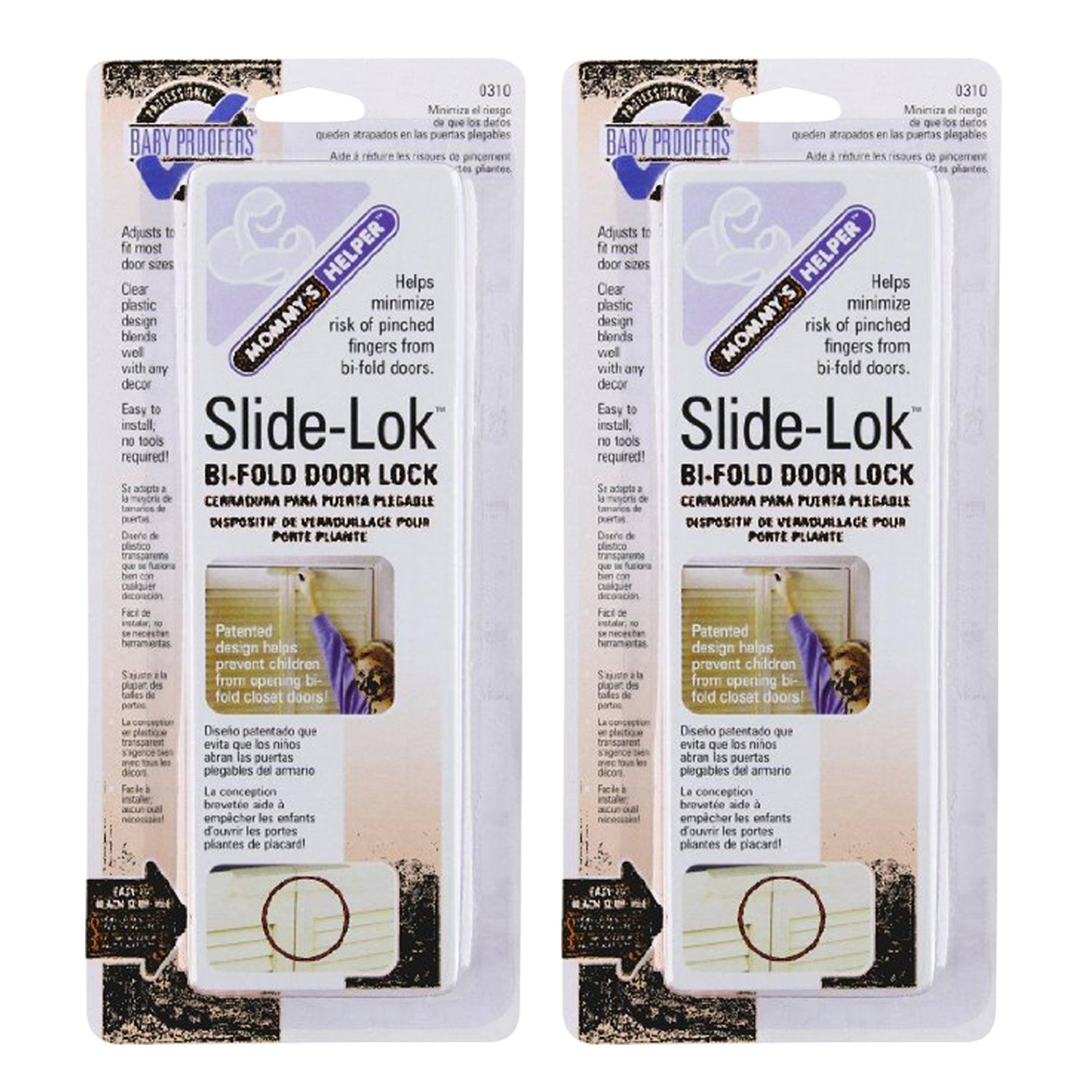 Mommys Helper Slide-Lok Bi-Fold Door Lock - 2 Count