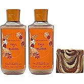 Bath & Body Works Fall In Bloom 2 Body Washes with a Clay Baby Bar Soap - Full Size