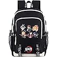 Roffatide Backpack Bag Laptop Rucksack Fit 15.6 Inch with USB Charging Port & Headphone Port Black