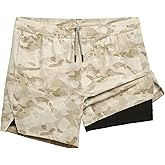 maamgic Men's 5'' Athletic Shorts 2 in 1 Running Shorts Recycled Polyester Workout Shorts