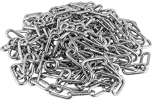 KEILEOHO 16.4 Feet 4mm Stainless Steel Chain, Heavy Duty Metal Link Chain, Decorative Chains Metal Utility Chain for Hanging 