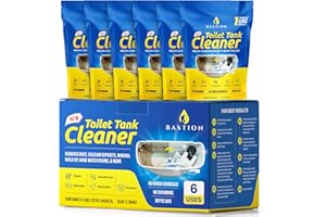 Bastion Toilet Tank Cleaner - 6-Uses. Removes Rust, Minerial Deposits, Hard Water Stains, & Calcium Build Up. Contains 6 X 8o