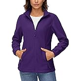 TACVASEN Women's Soft Fleece Jacket Lightweight Full Zip Sweatshirts Coat Casual Winter Warm Sweaters with Pockets