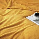 MOONLIGHT20015 Fleece Throw Blanket 400 GSM Mustard 130x150 cm view 8