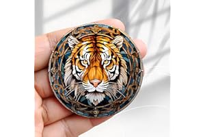 Vintage Fridge Magnet Tiger Eye Looking Design -2.3inch Acrylic Round Refrigerator Sticker Retro Decor Gift Perfect Size for 
