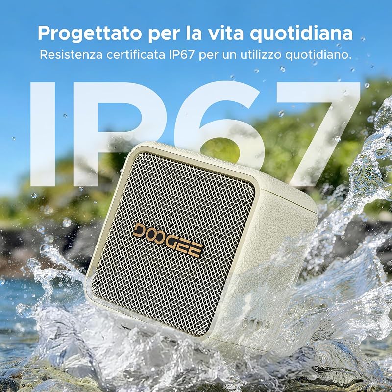 Cassa Portatile 20W Picco,Speaker Wireless IP67 Impermeabile Antipolvere e Antiurto,14 Ore Autonomia,TWS Stereo,Vivavoce,USB TF AUX,Altoparlante Compatto per Casa,Viaggio,Spiaggia e Outdoor
