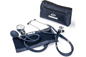 Primacare DS-9181-BL Professional Aneroid Sphygmomanometer and Sprague Rappaport Stethoscope, Manual Blood Pressure Kit with Cuff and Carrying Case, Blue