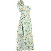 GRACE KARIN Womens Summer One Shoulder Sleeveless Dresses Floral Flowy Ruffle High Low Wedding Guest Maxi Sundresses