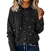 Cozy Cashmere Sweaters for Women Long Sleeve Knits Hoodie Sequin Sweater Sparkly Glitter Holiday Loose Pullover Tops
