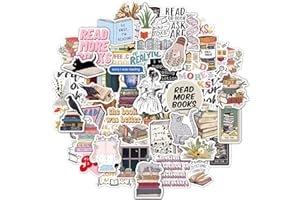 50 PCS Book Stickers for Kindle, Bookish Reading Kindle Stickers Pack for Books, Water Bottles, Laptops, Book Lover Sticker A