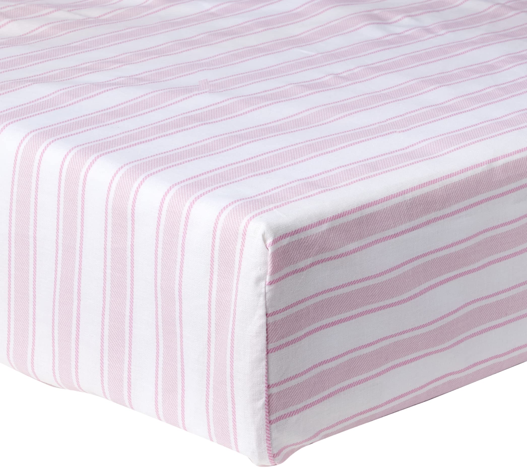 Bianca Check and Stripe Cotton Single Fitted Sheet Pink