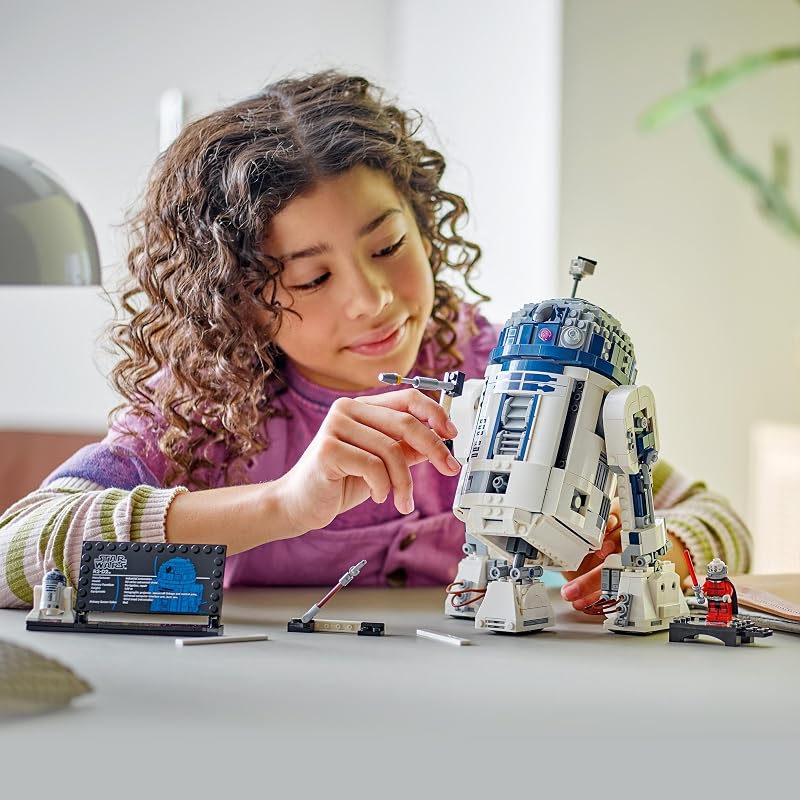 Star Wars 75379 R2-D2 Spielzeug – Spielfigur zum Ausstellen mit drehbarem Kopf, Periskop und Werkzeugen mit Darth Malak Minifigur – Geschenk für Jungs ab 10 Jahren und Erwachsene — Foto 8 von 8