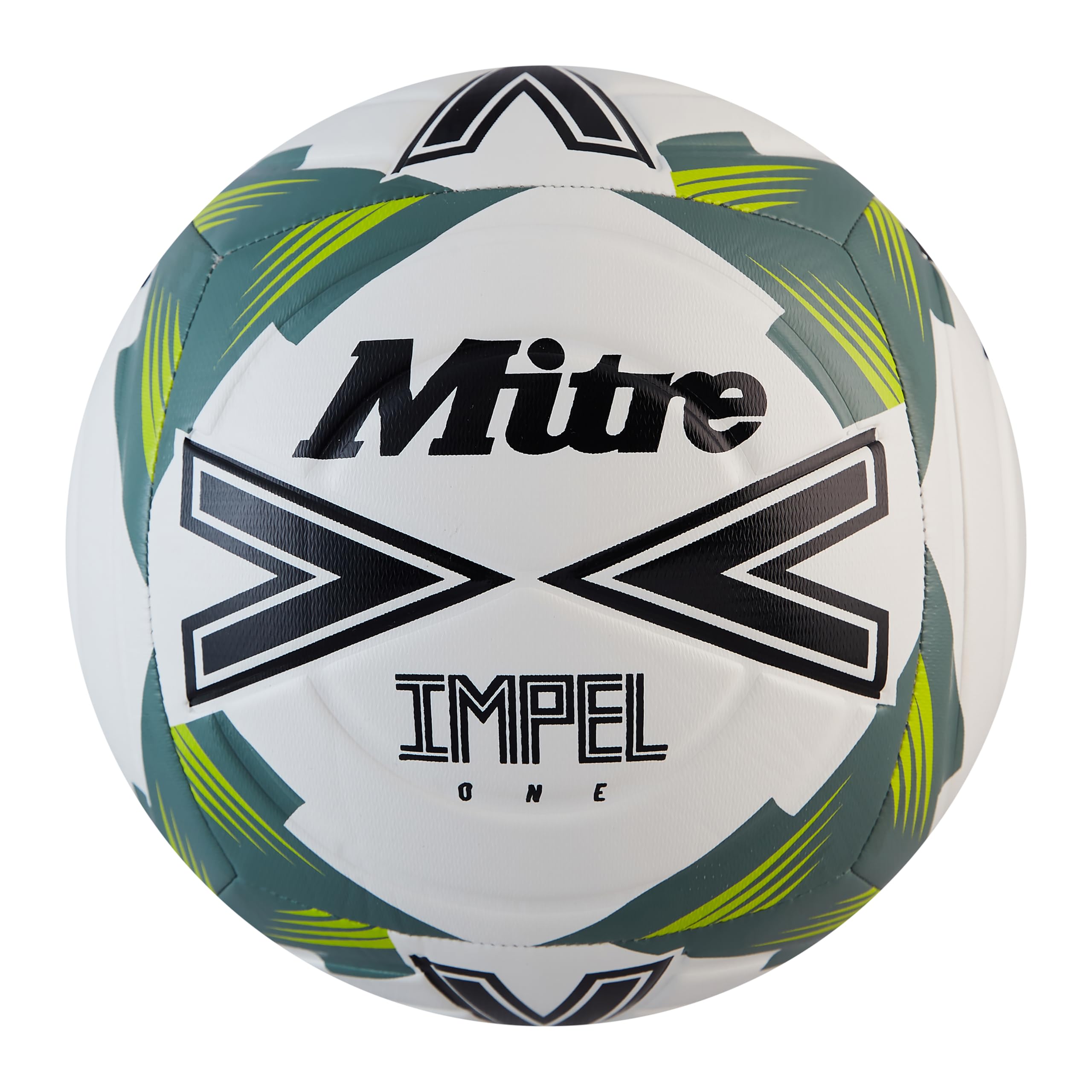 Mitre Adult Impel One 24 Football, White/Black/Sage Leaf, 5