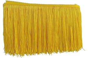 MONIDOOR Chainette Fringe Trim 6 Inch 10 Yards Tassel Fringe Trim for Sewing Craft DIY Decoration(927 Yellow)