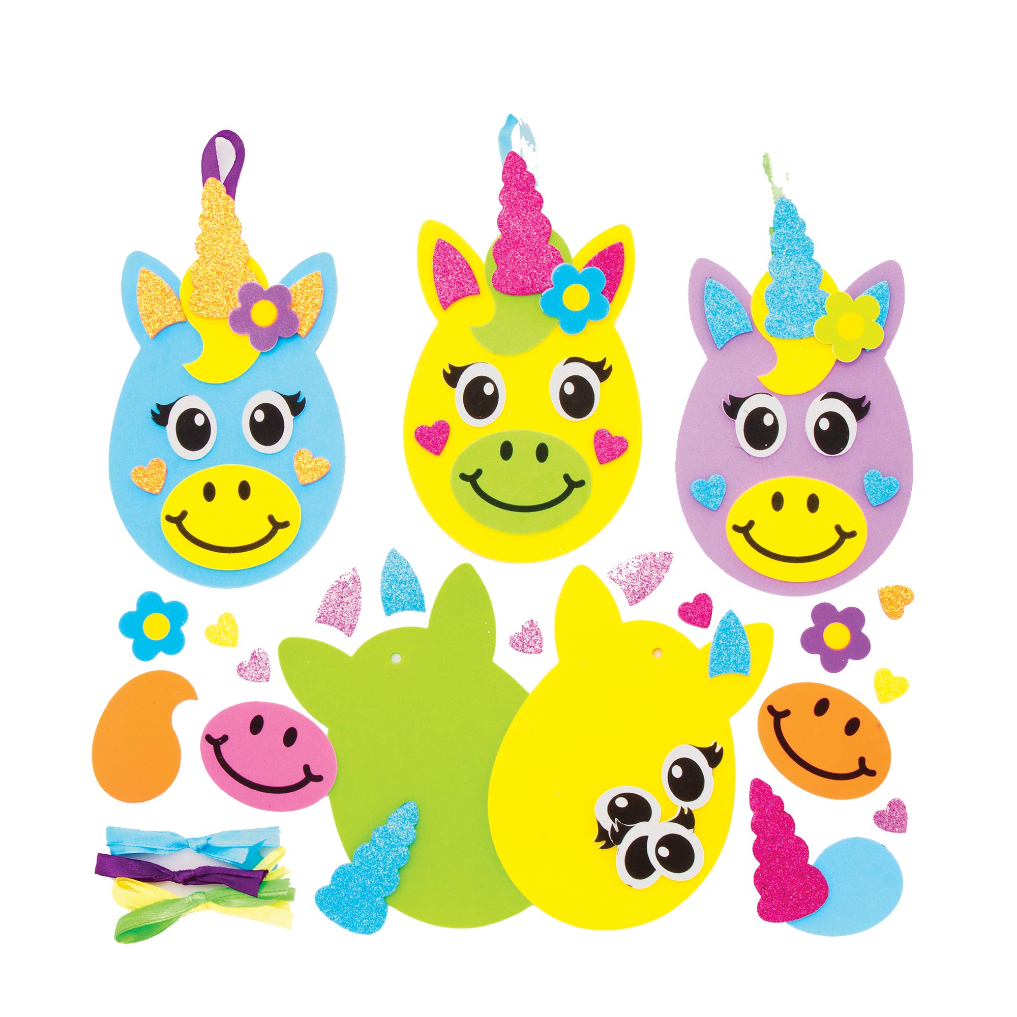 Baker Ross Unicorn Easter Egg Mix & Match Decorations - Pack of 8, Crafts for Kids (AT431)
