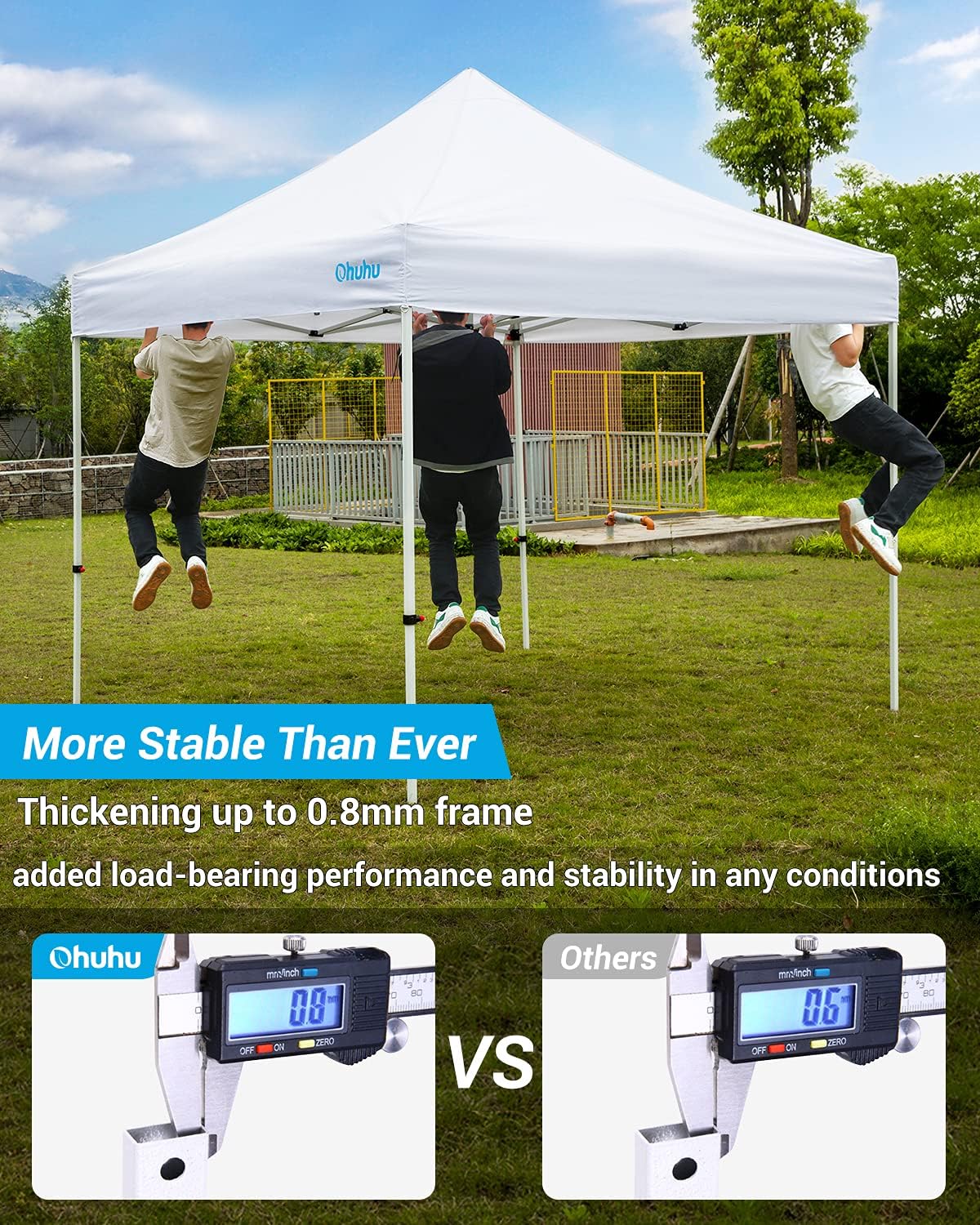 10x10 adjustable shade pergola on Amazon Com Ohuhu Ez Pop Up Canopy Tent 10x10 Ft Commercial Instant Shelter With Roller Bag Reinforced Frame Canopies Bonus 4 Canopy Sand Bags Stakes Ropes For More Stable 4 Height Adjustable