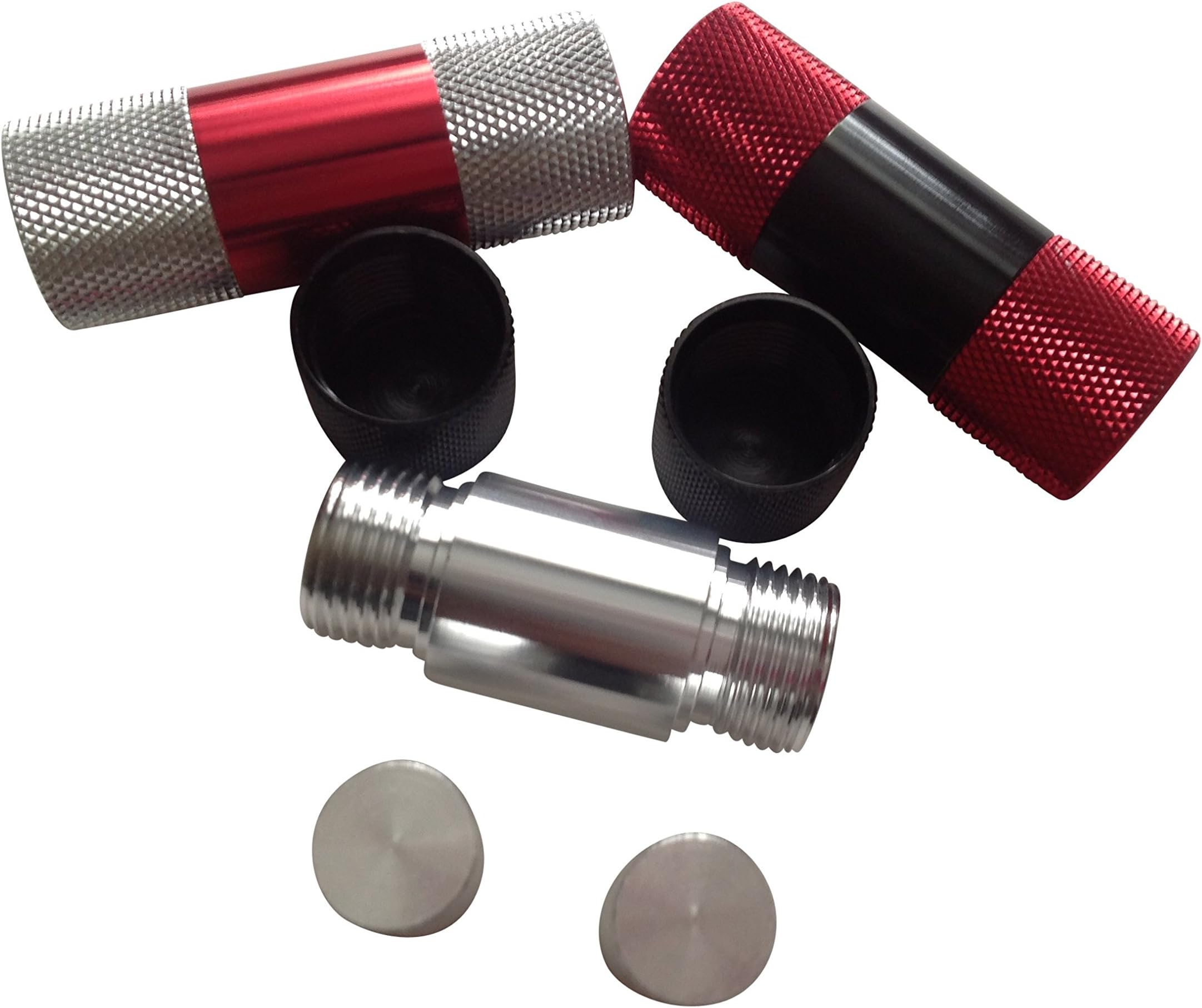 LIONS TEETH Hash Pollen Press Made With Aircraft Aluminum Best Quality Pocket Kief Presser Kit 2 Dowels (red silver and black colors are random)