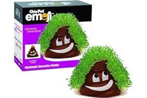 Chia Pet Emoji Poopy with Seed Pack, Decorative Pottery Planter, Easy to Do and Fun to Grow, Novelty Gift, Perfect for Any Occasion