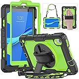 HXCASEAC Shockproof Case for Lenovo Tablet M8 8.0”, Sturdy Kid Proof Case with 360 Degree Swivel Kickstand/Hand Strap, Screen
