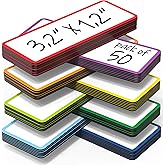 50 Pack Dry Erase Magnetic Labels 3.2x1.2 in - Magnetic Name Tags for Classroom Lockers School Bus - Classroom Magnets for Na