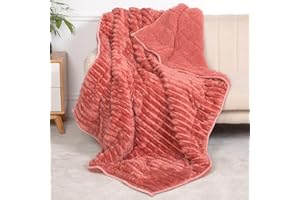 UINIU Sherpa Fleece Weighted Blanket for Adults Twin/Full Size 15lbs, Soft Flannel Heavy Throw Blanket for Relax and Deep Sleep, Warm Fleece 3D Ribbed Weighted Blanket for Couch and Bed, 48" x 72"