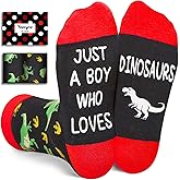 HAPPYPOP Dinosaur Gift Ideas - Dino Lovers Socks for Boys Kids Ages 7-12